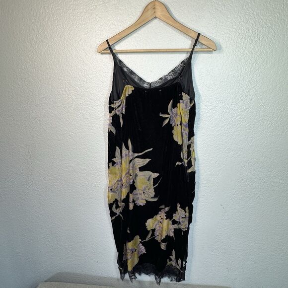 Band Of Gypsies Dress M Black Foral Burnout Velvet Lace Goth Vampy 90s Grunge - Picture 1 of 9